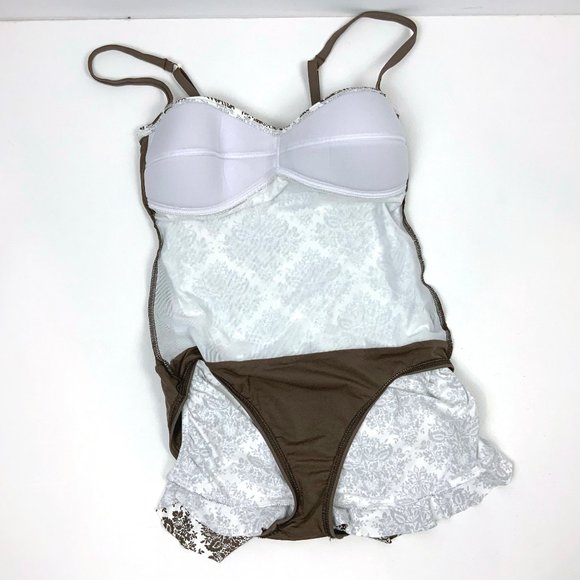 New Tommy Bahama One-Piece Swimsuit White/ Taupe Size 6 - Picture 13 of 16